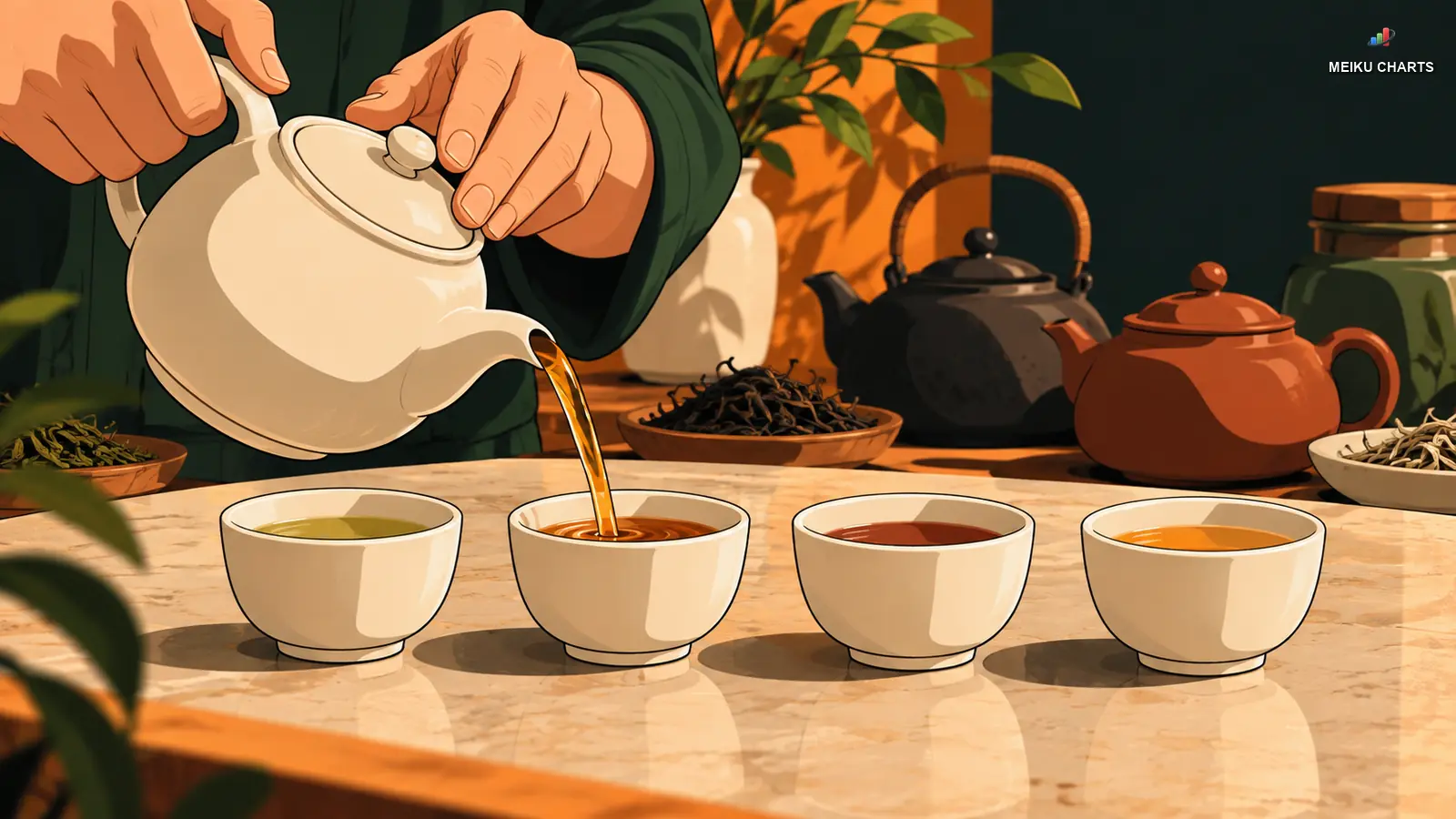 Metaphor for comparable units: tea tasters use identical cups for different teas